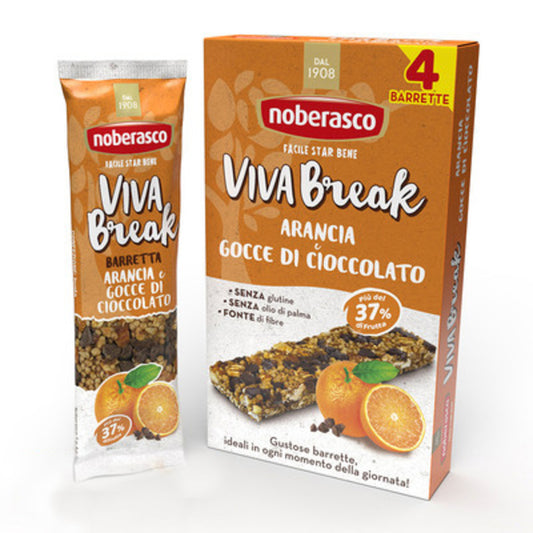 Barretta Viva Break Arancia e Gocce di Cioccolato 30gX4 - Noberasco