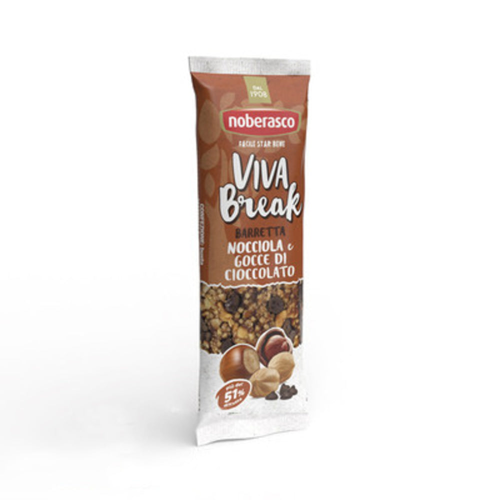 Barretta Viva Break Nocciola e Gocce di Cioccolato 30g - Noberasco