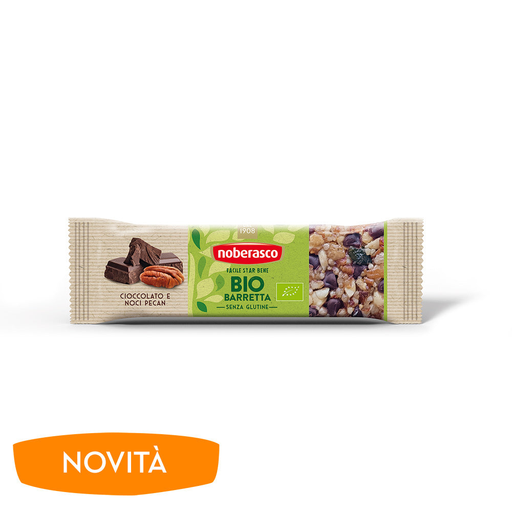 Bio Barretta con Cioccolato e Noci pecan 30g - Noberasco